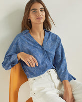 CAMICIA OVERSIZE STAMPA ONDE YERSE